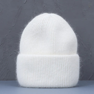 Popxstar new  Hot Selling Winter Hat Real Rabbit Fur Winter Hats For Women Fashion Warm Beanie Hats Solid Adult Cover Head Cap